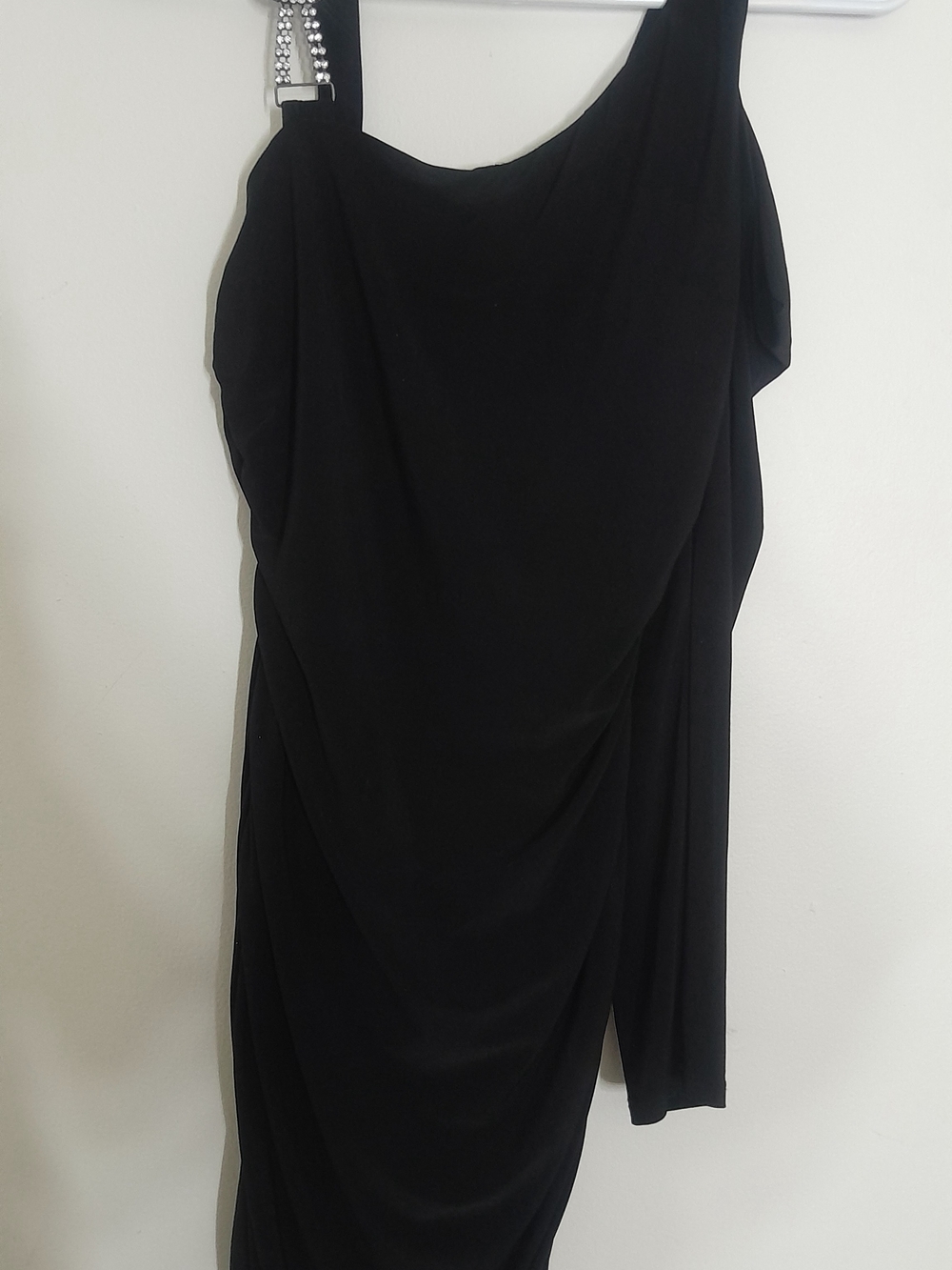 deb Black Rhinestone Strap Midi Dress Size Medium